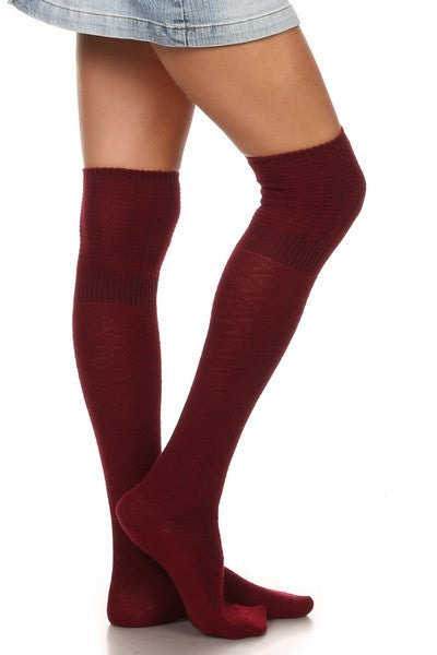 Thigh high knitted sock