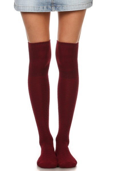Thigh high knitted sock